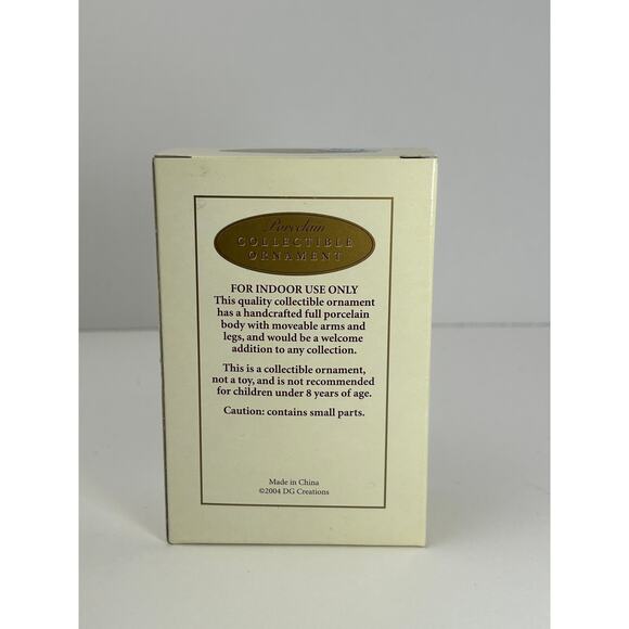 Pretty Woman Porcelain Doll Ornament Rust Orange Lace Dress Brunette 2004 DG - Picture 5 of 6